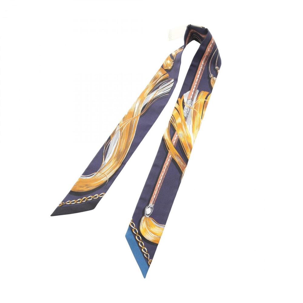 HERMES Authentic Blue Silk Scarf - Picture 3 of 5